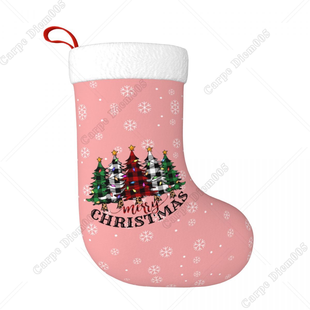 Christmas Stocking Hanging - Medias de Navidad con copos de