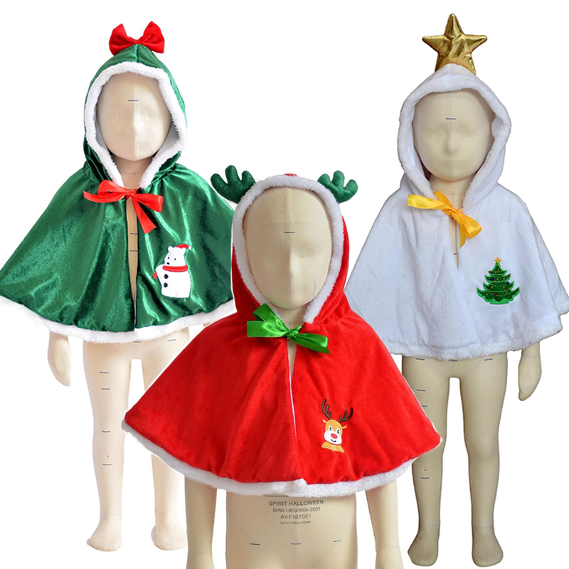 Elf Costume Christmas - Poncho con capucha de Navidad de
