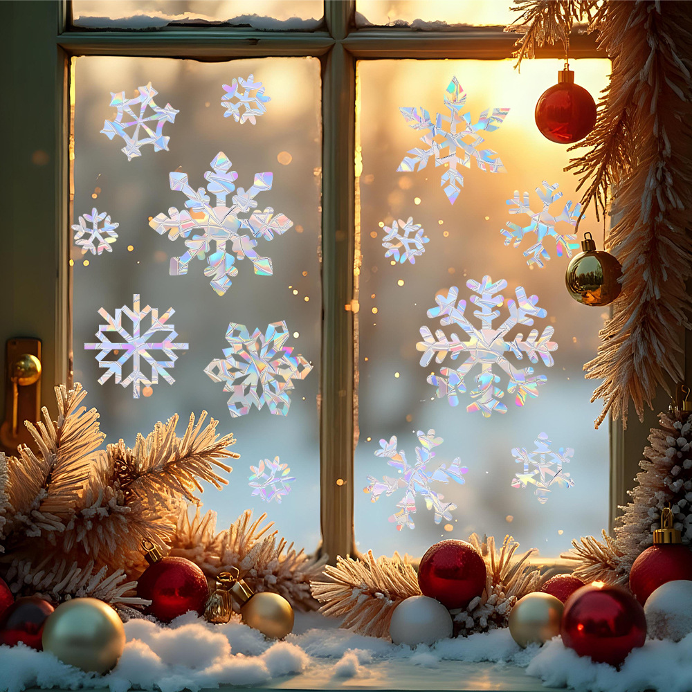 Snowflake Window Decal - Pegatinas Electrostáticas de Copos de Nieve