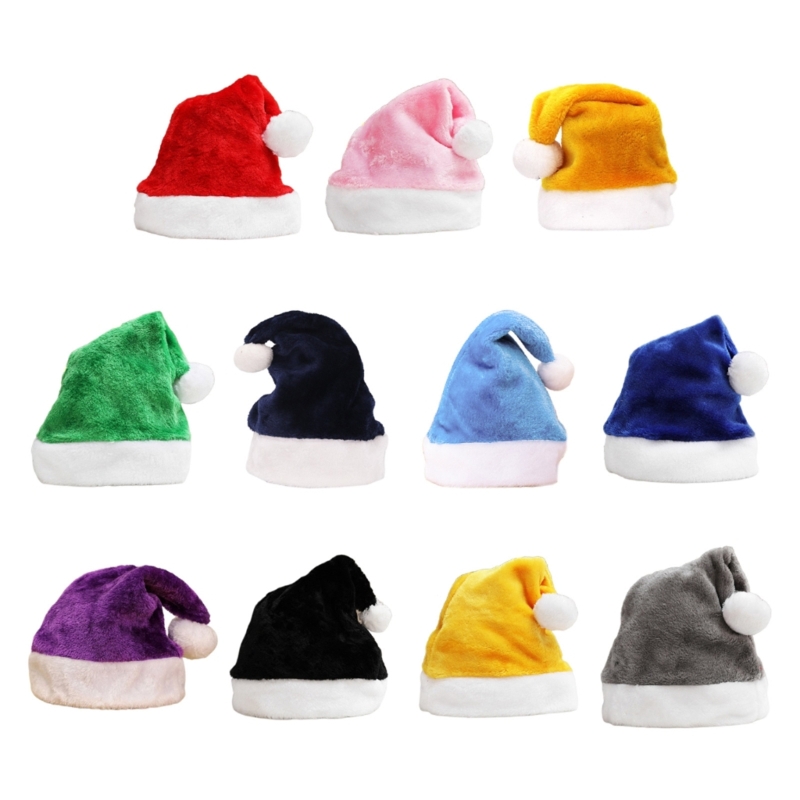 Santa Hat Plush - Gorro grueso de Papá Noel X90F