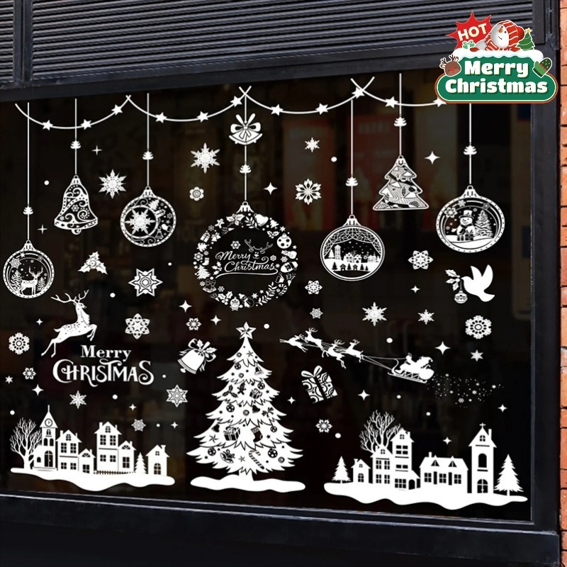Snowflake Window Decal - 9 Hojas, 243 Piezas, Adhesivos Estáticos