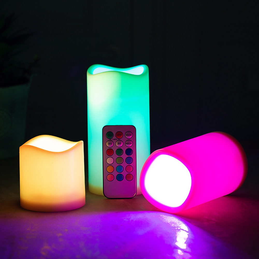 Holiday Candle Set - Juego de 3 Velas LED sin