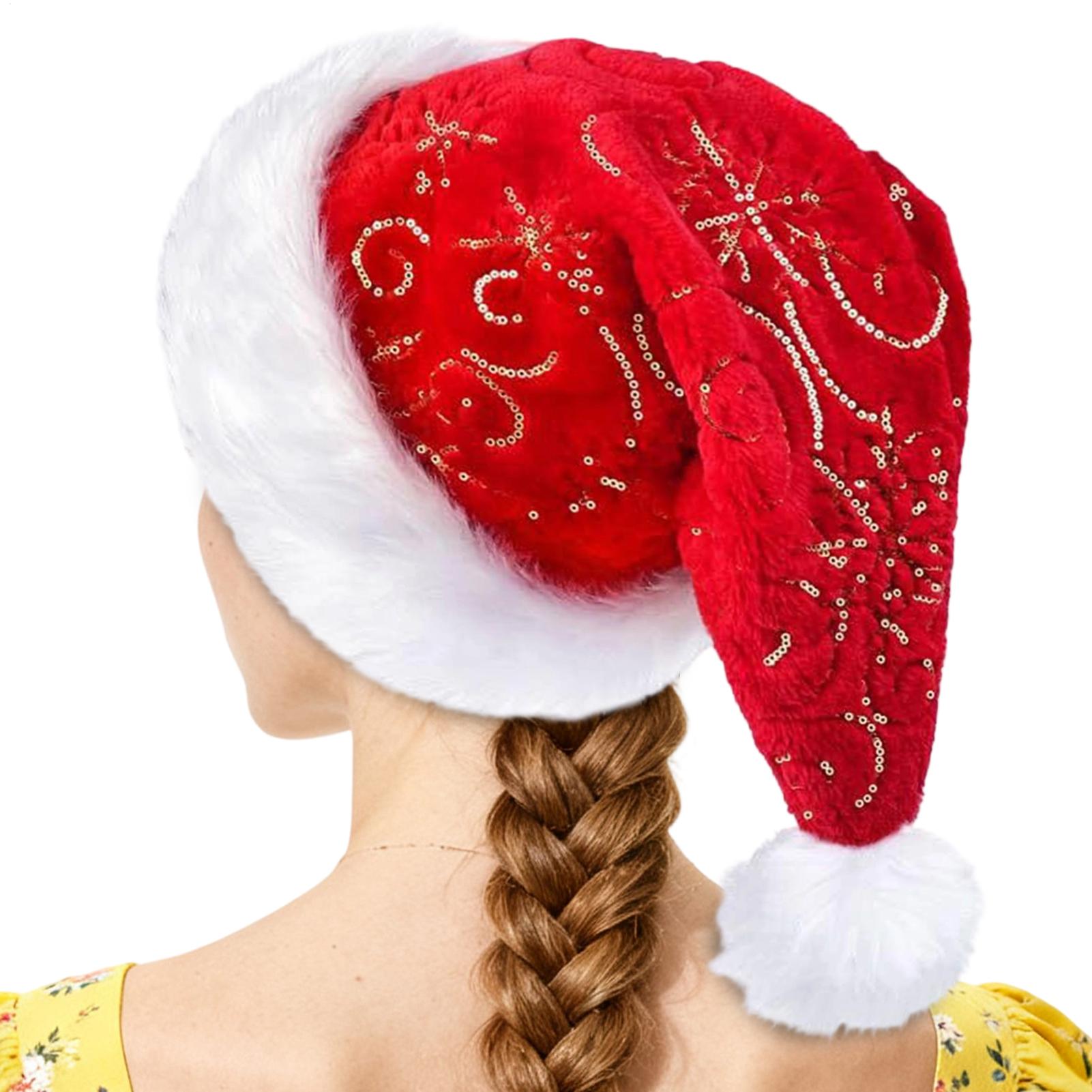 Santa Hat Plush - Gorro de Navidad de felpa, gorro