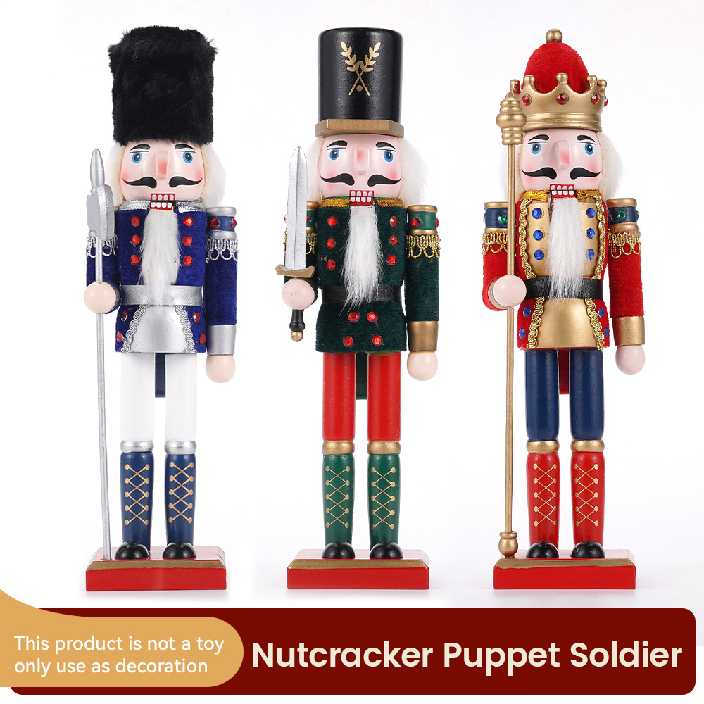 Nutcracker Figurine - Adorno de Cascanueces de madera para