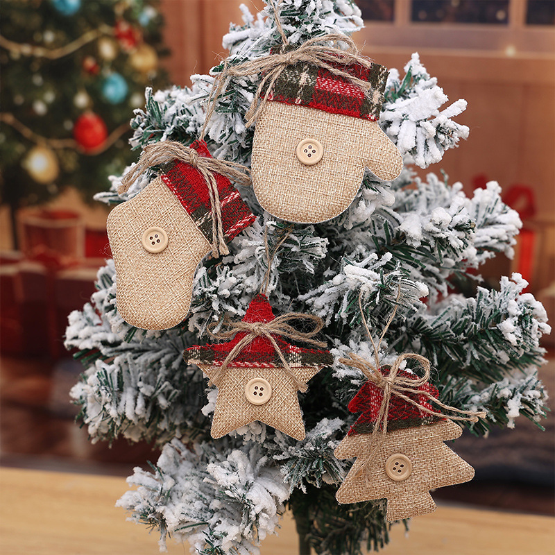 Christmas Stocking Hanging - 4 Uds. Decoración de árbol de