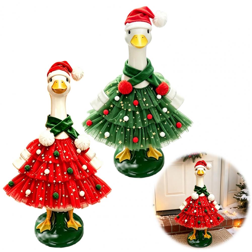 Santa Hat Plush - Traje de Ganso Navideño para Porche,