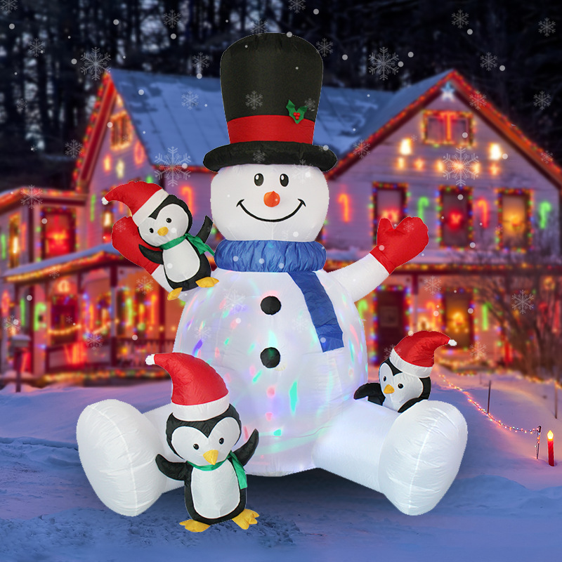 Christmas Lights Outdoor - Navidad inflable muñeco de nieve pingüino
