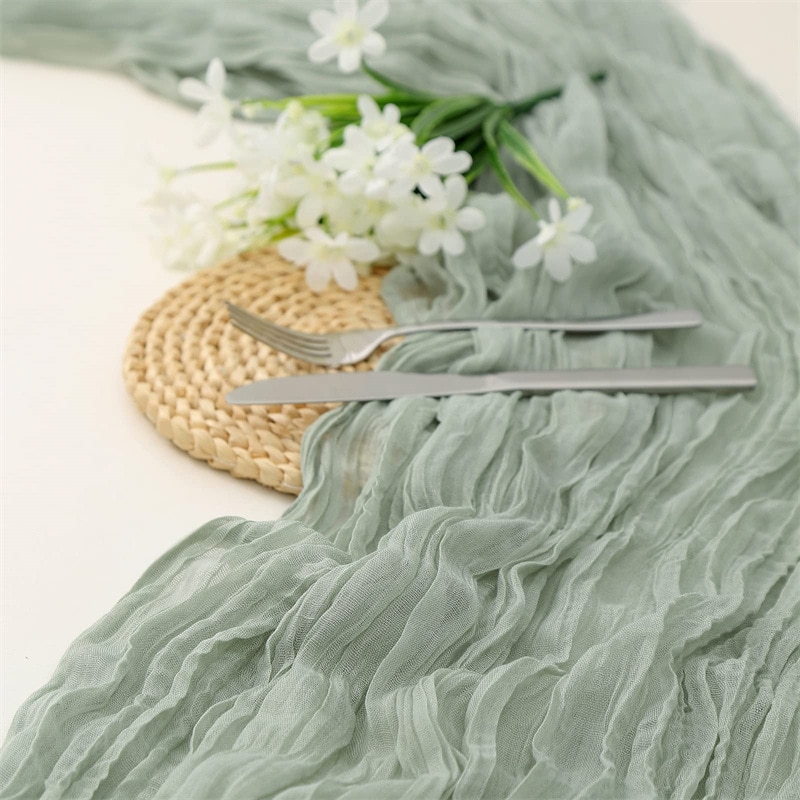 Christmas Table Runner - Banquetes de Navidad de gasa semitransparente