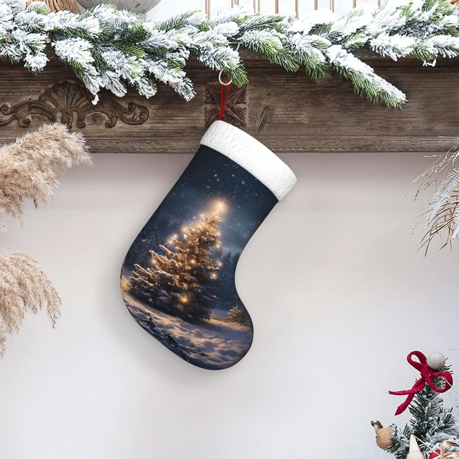 Christmas Stocking Hanging - Medias de regalo de nieve para