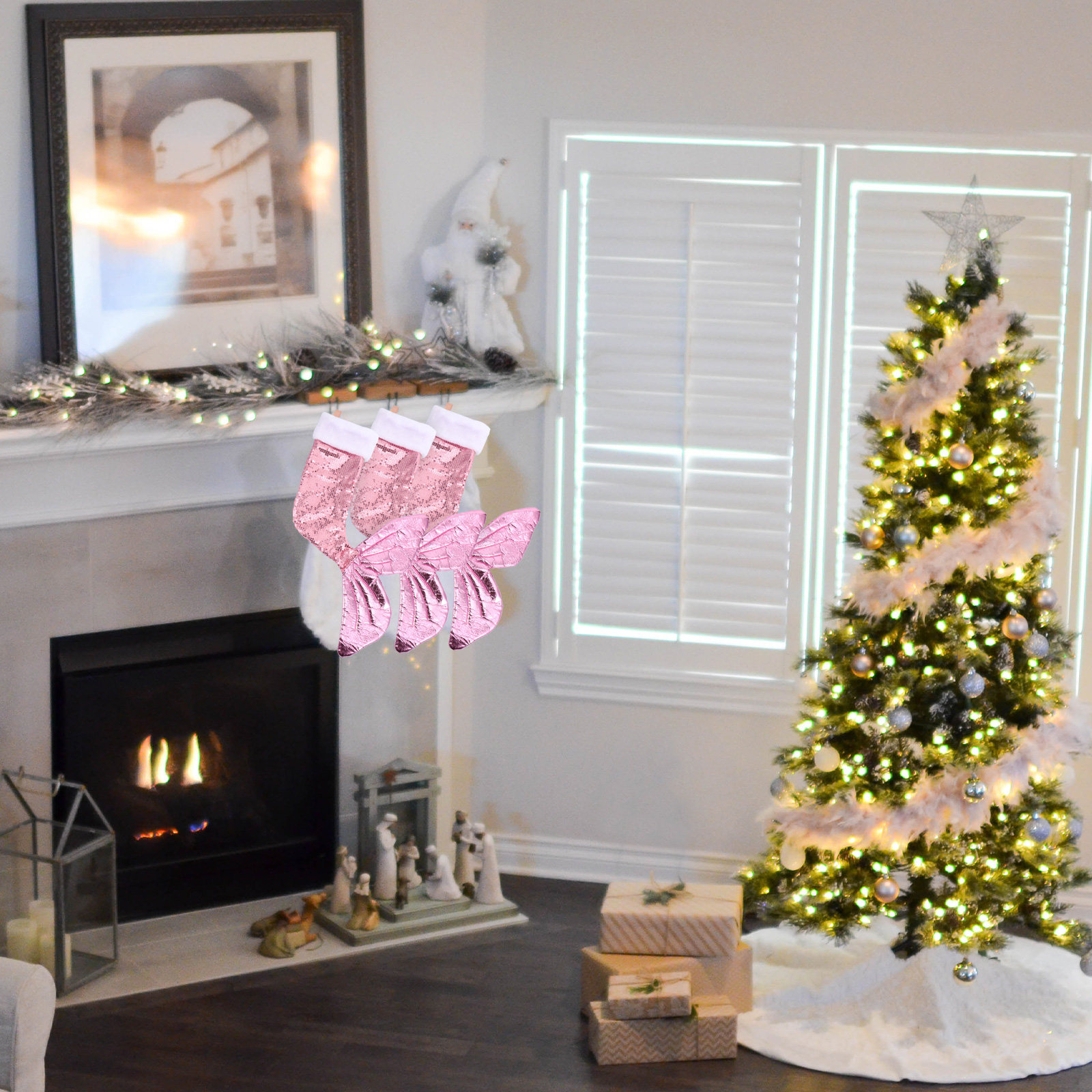 Christmas Stocking Hanging - Adornos Colgantes de Cola de Sirena