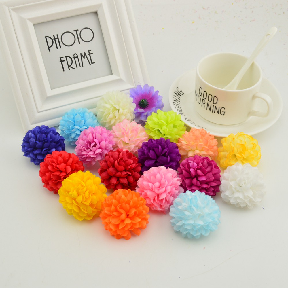 Christmas Wreath Fake - 200 Uds. Flores artificiales de crisantemo