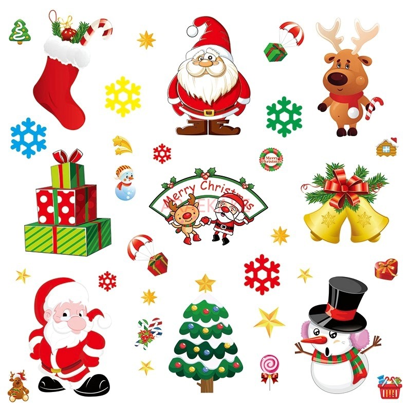 Snowflake Window Decal - 1 Uds. Pegatina estática navideña extraíble,