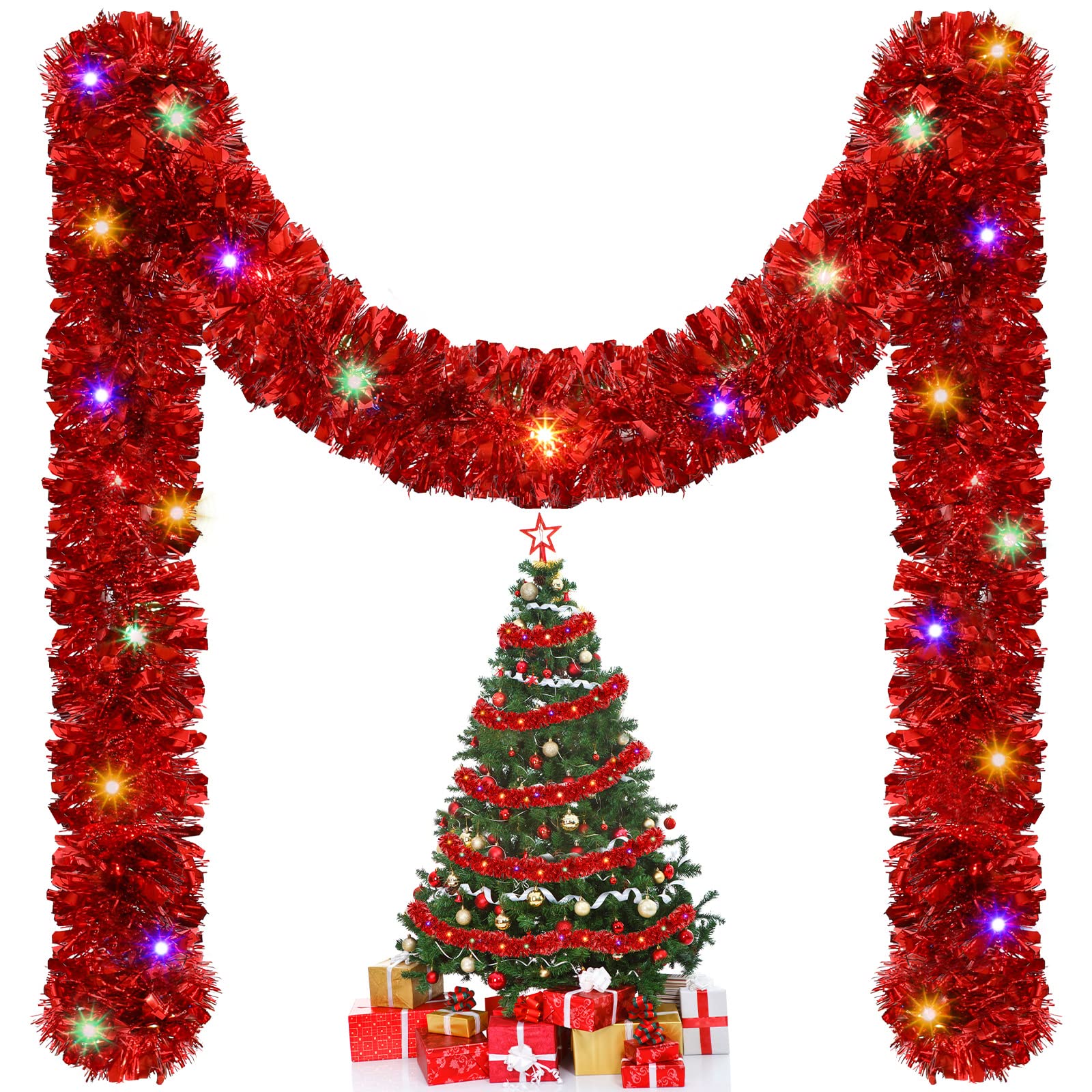 Tinsel Garland Decoration - 1/3 Uds. Guirnalda de oropel navideño
