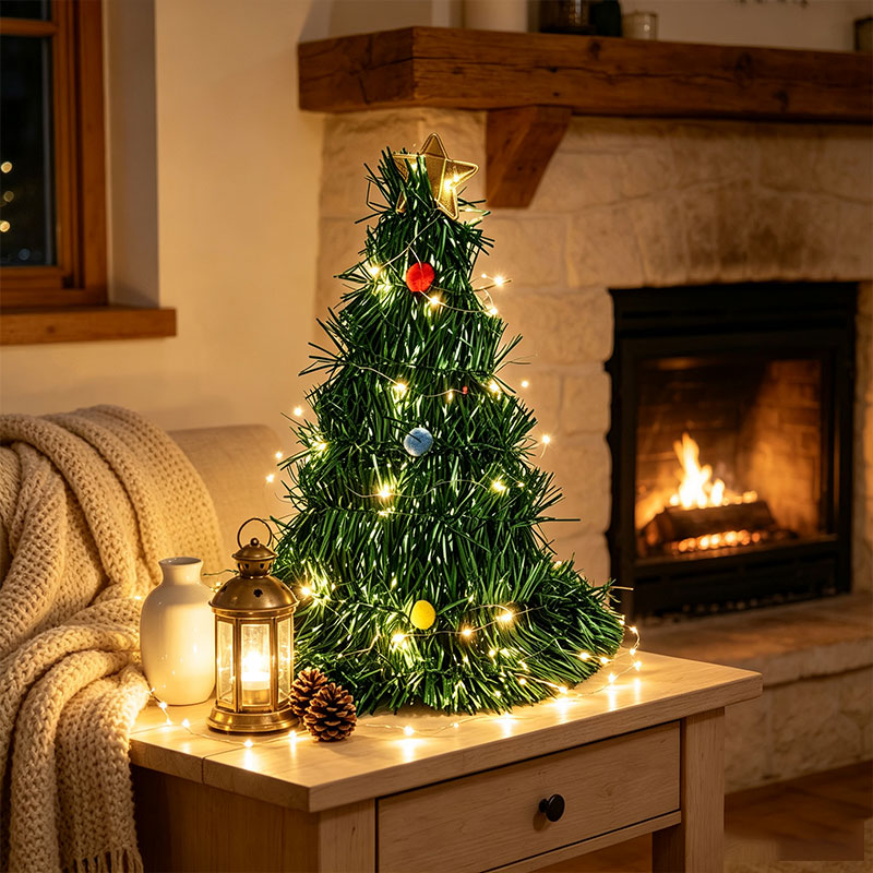 Star Tree Topper - Mini Árbol de Navidad Plegable Verde