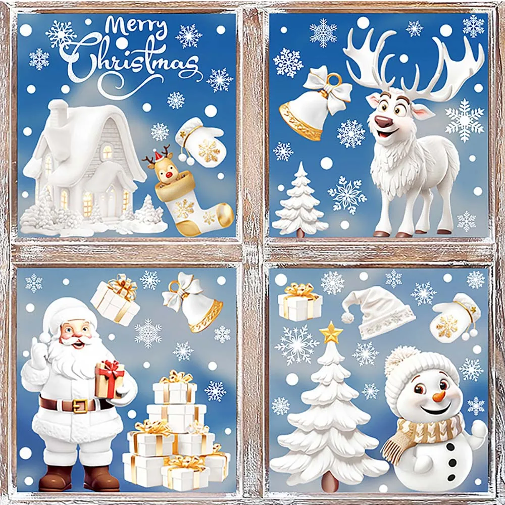 Snowflake Window Decal - 9 unids/set de pegatinas navideñas para