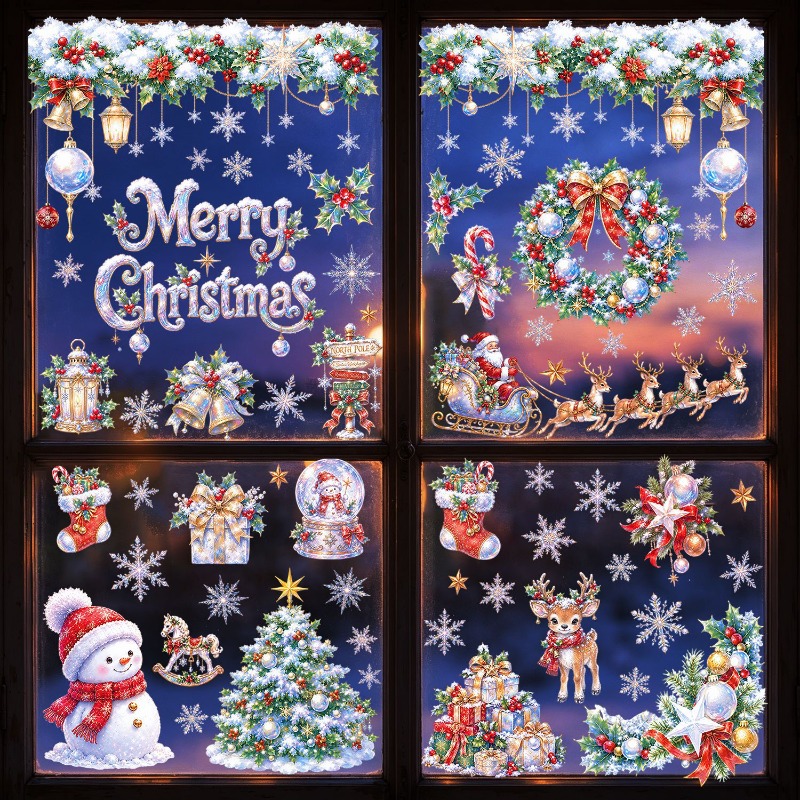 9 hojas de pegatinas estáticas - Snowflake Window Decal reseña y precio