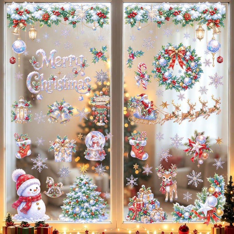 9 hojas de pegatinas estáticas - Snowflake Window Decal reseña y precio
