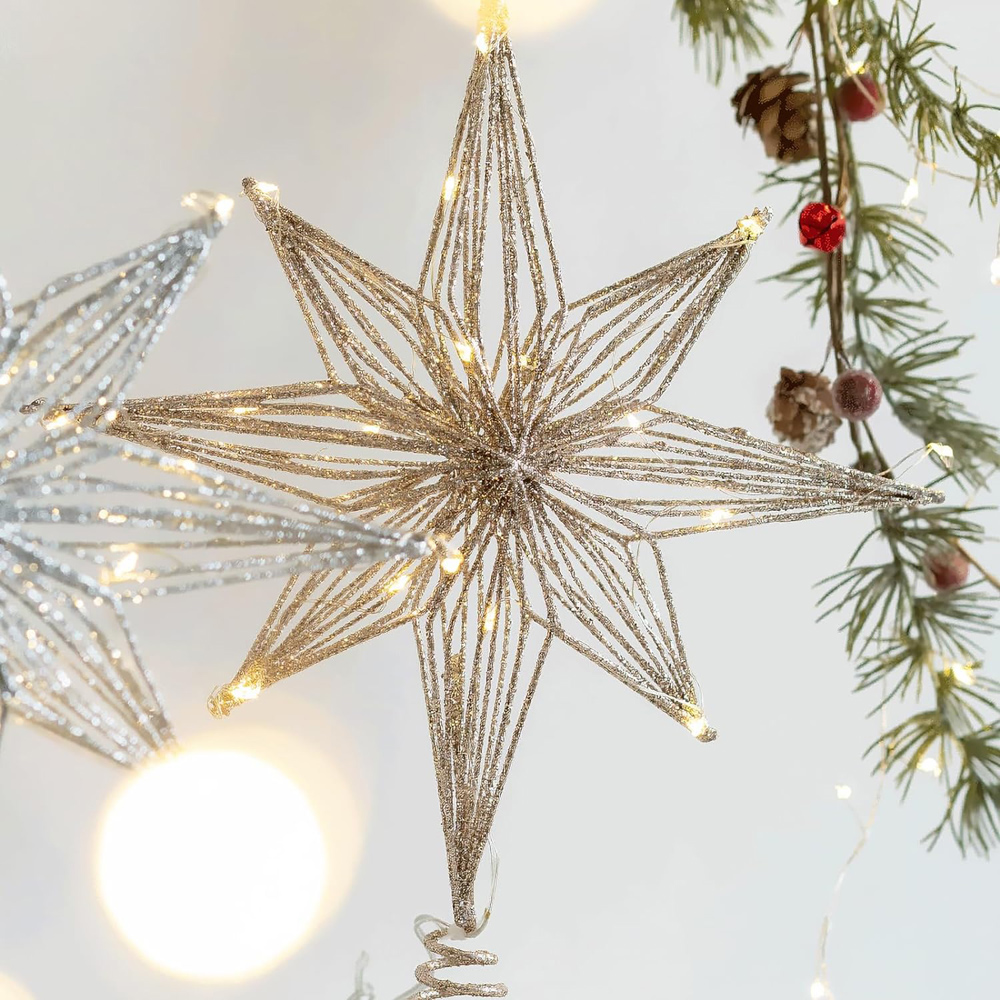 Adorno de árbol de Navidad con - Star Tree Topper reseña y precio