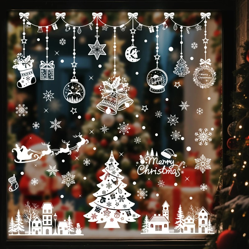 196 piezas/9 hojas de calcoman - Snowflake Window Decal reseña y precio