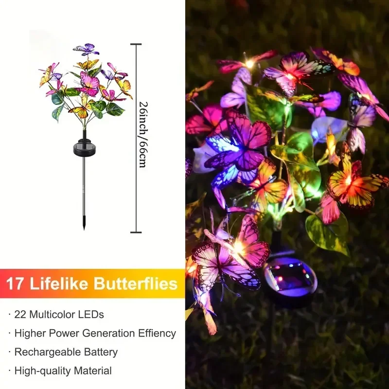 Luces LED solares de mariposa  - Christmas Lights Outdoor reseña y precio