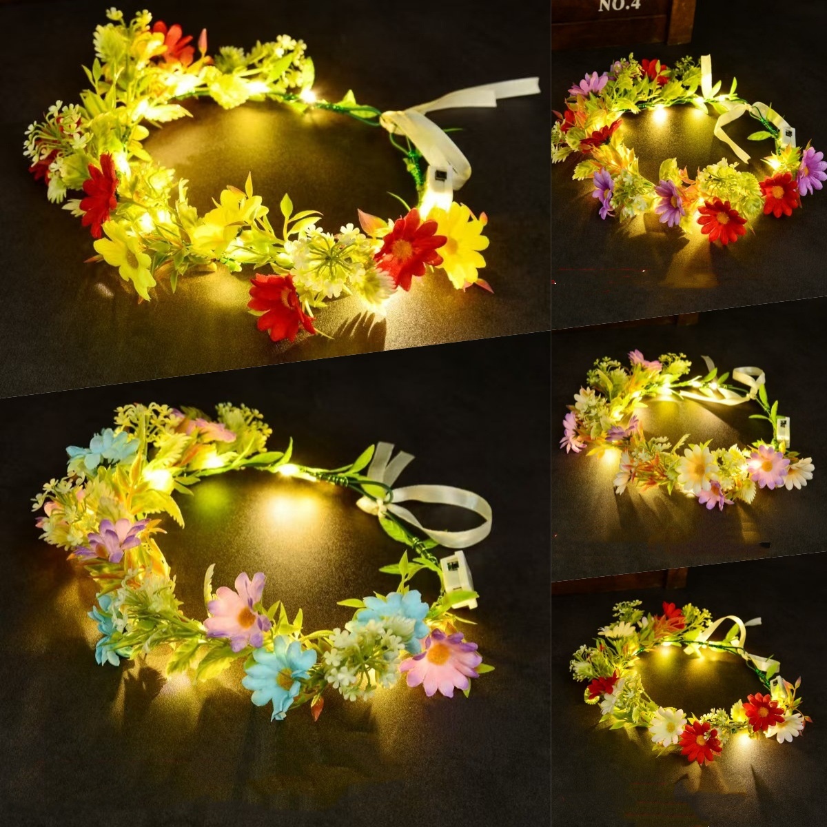 Corona floral luminosa LED, gu - Led Fairy String Lights reseña y precio