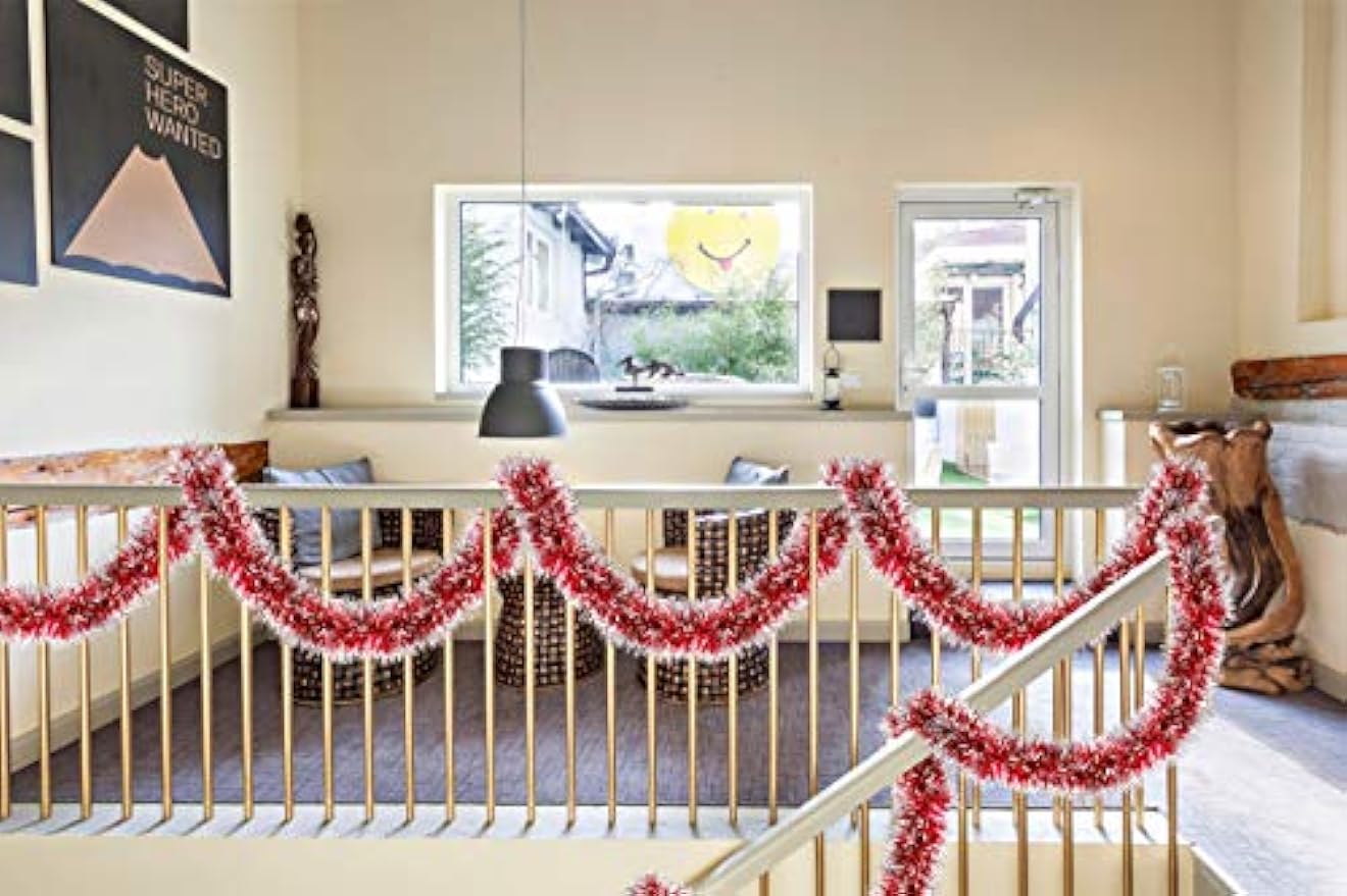 Serpentinas metálicas navideña - Tinsel Garland Decoration reseña y precio