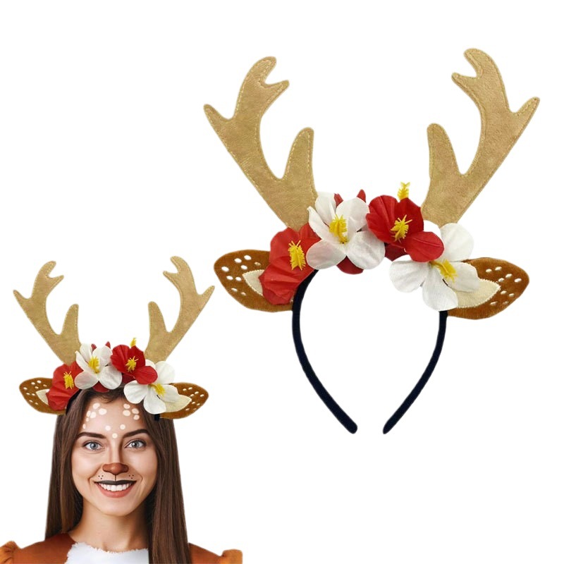 Conjunto de disfraz de reno, f - Reindeer Antlers Headband reseña y precio