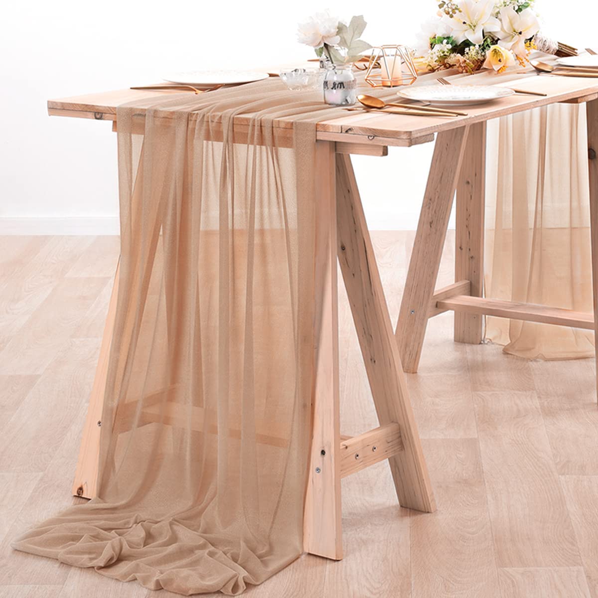 Camino de mesa de gasa, tela t - Christmas Table Runner reseña y precio