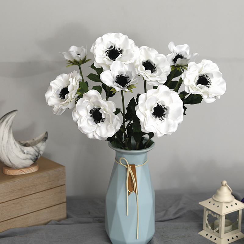 Nuevas flores falsas de anémon - Christmas Wreath Fake reseña y precio