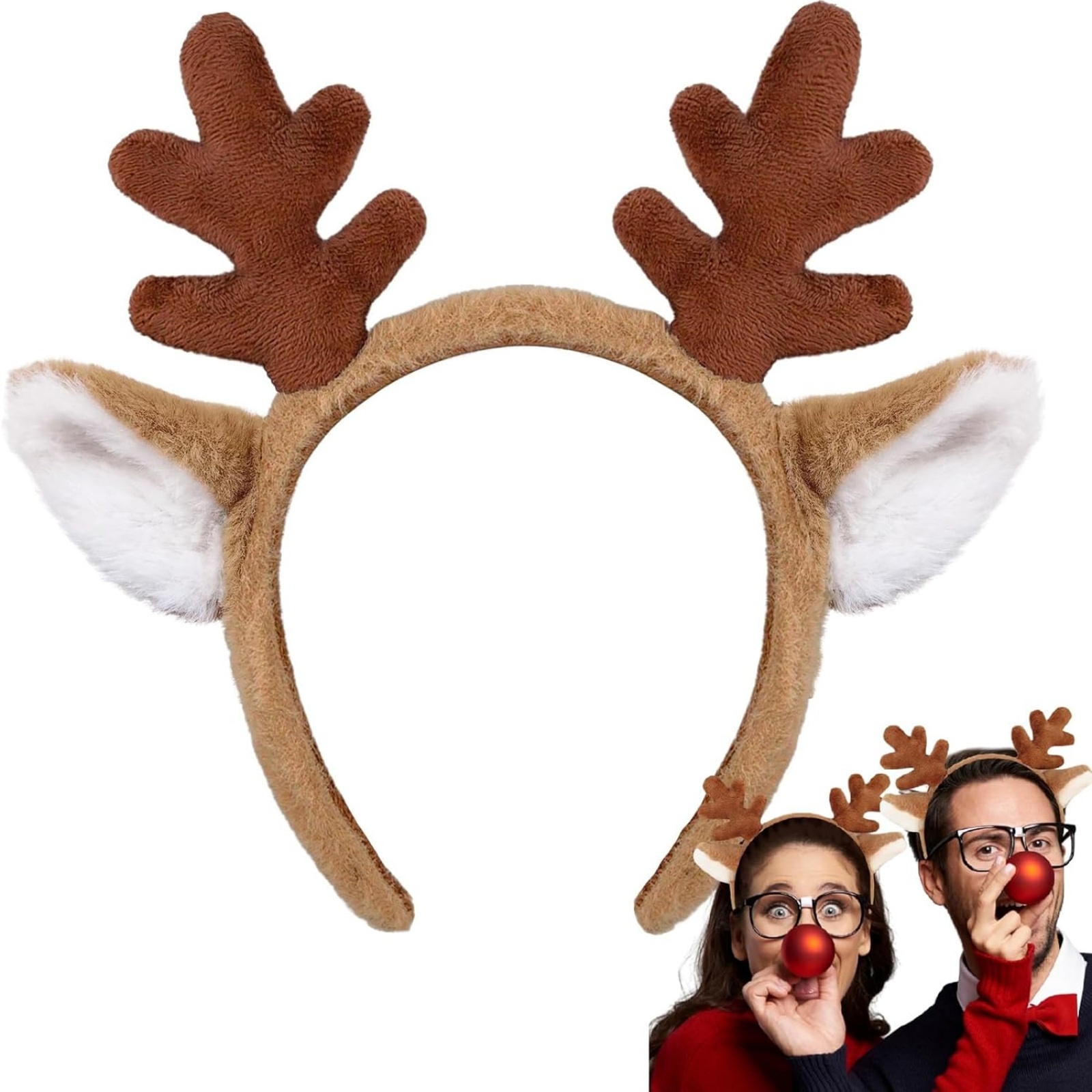 1 diadema navideña con astas d - Reindeer Antlers Headband reseña y precio