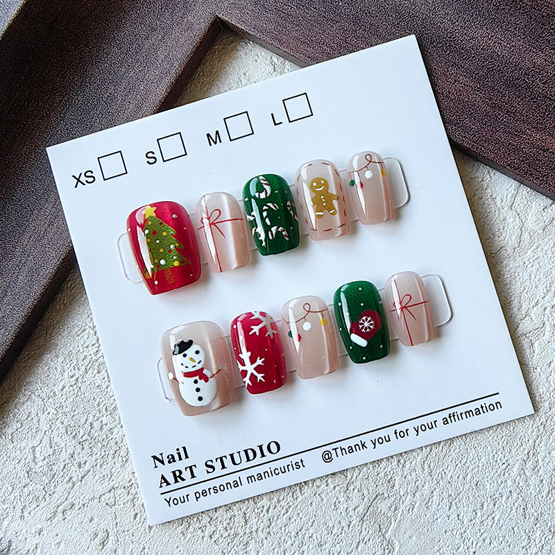 10 Uds. De uñas postizas desmo - Christmas Tree Artificial reseña y precio