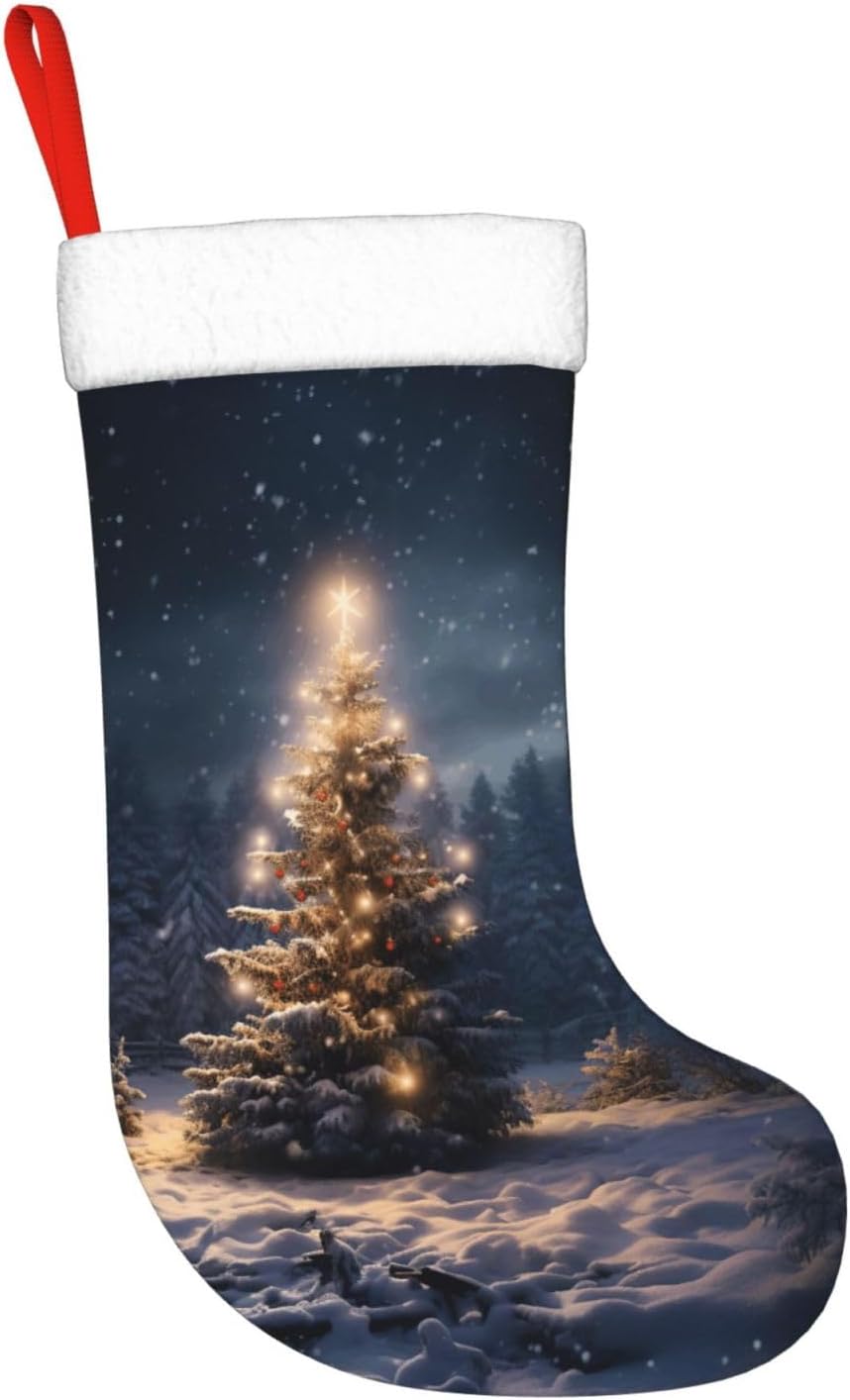 Medias de regalo de nieve para - Christmas Stocking Hanging reseña y precio