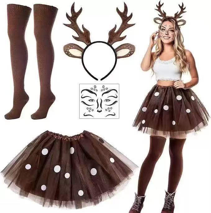 Conjunto de Disfraz de Reno, D - Reindeer Antlers Headband reseña y precio