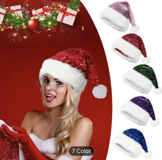 Gorro navideño con lentejuelas - Santa Hat Plush reseña y precio