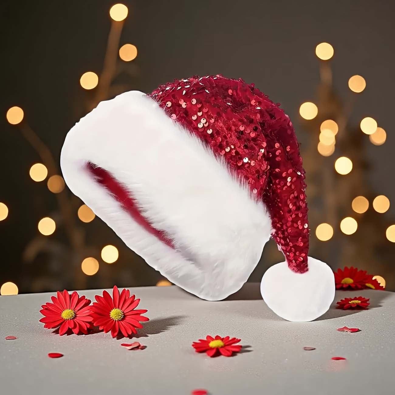 Gorro navideño con lentejuelas - Santa Hat Plush reseña y precio