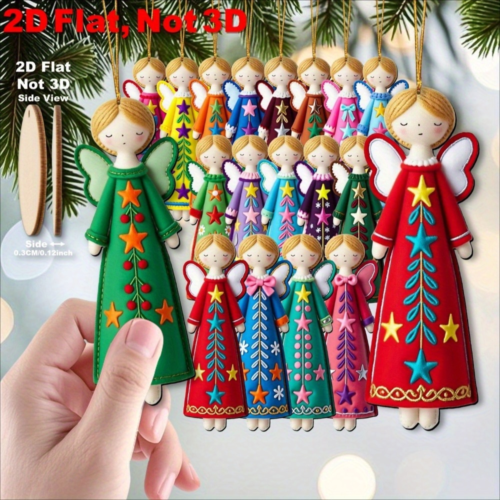 16 adornos de ángeles colorido - Star Tree Topper reseña y precio