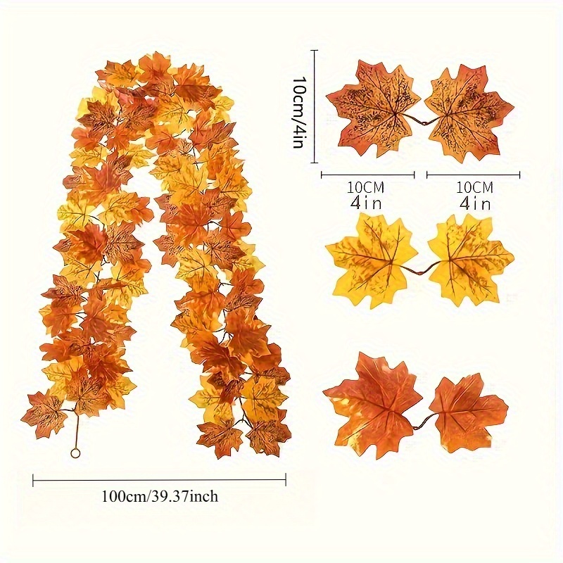 100CM otoño hoja de arce Artif - Christmas Wreath Fake reseña y precio