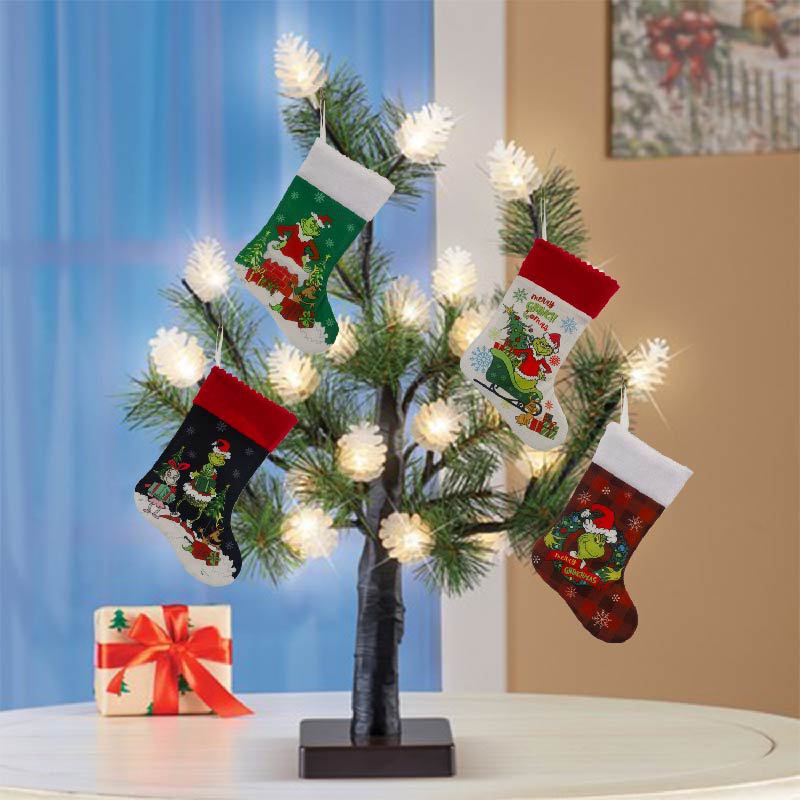 Calcetín navideño Grinch calce - Christmas Stocking Hanging reseña y precio